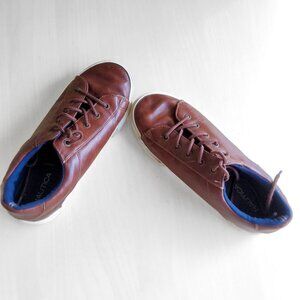 Nautica Big Boys Brown Leather Sneakers Casual Shoes Size 4